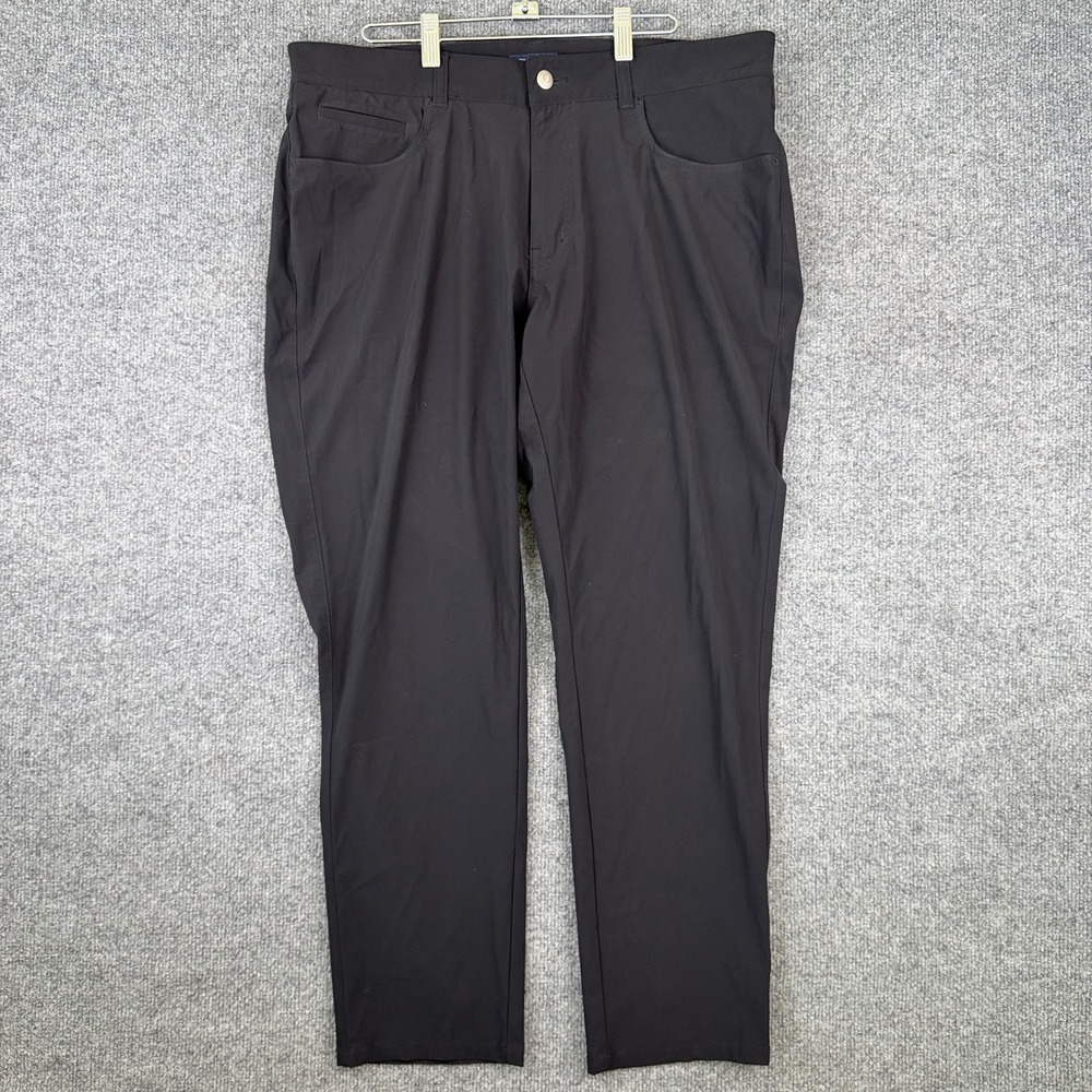 Peter Millar Crown Crafted Pants Mens 36x32 Black Performance Golf Stretch